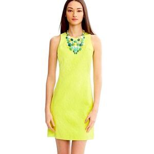 Banana republic MILLY collection fluorescent yellow/clean lime textured dress- 6